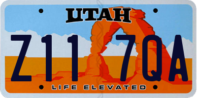 UT license plate Z117QA