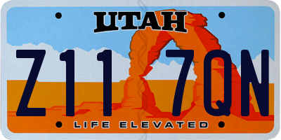 UT license plate Z117QN