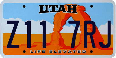 UT license plate Z117RJ