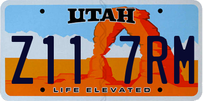 UT license plate Z117RM