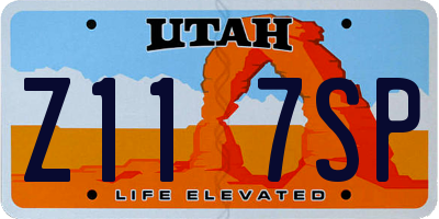 UT license plate Z117SP