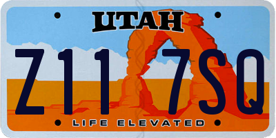 UT license plate Z117SQ