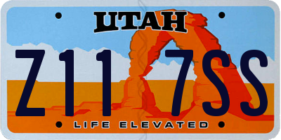 UT license plate Z117SS