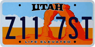 UT license plate Z117ST