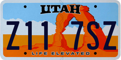 UT license plate Z117SZ