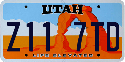UT license plate Z117TD
