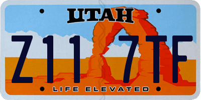 UT license plate Z117TF