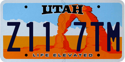 UT license plate Z117TM