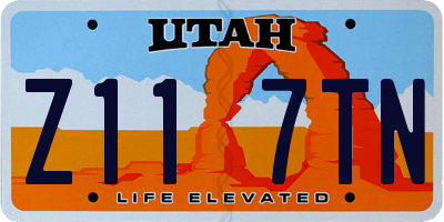 UT license plate Z117TN