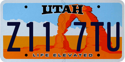 UT license plate Z117TU