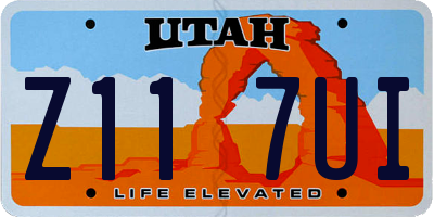 UT license plate Z117UI