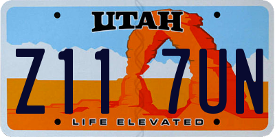UT license plate Z117UN