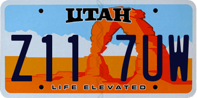 UT license plate Z117UW