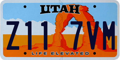 UT license plate Z117VM