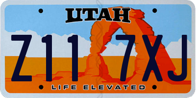UT license plate Z117XJ