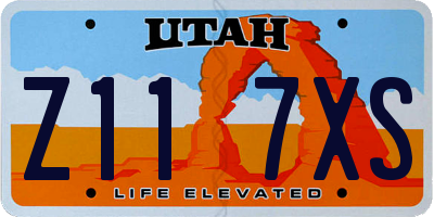 UT license plate Z117XS