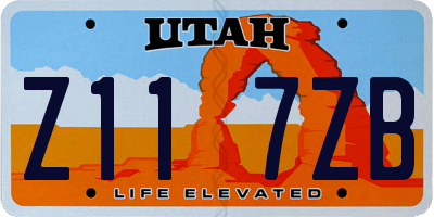UT license plate Z117ZB