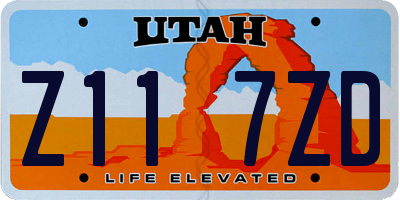 UT license plate Z117ZD