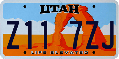 UT license plate Z117ZJ