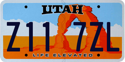 UT license plate Z117ZL