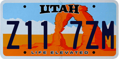 UT license plate Z117ZM
