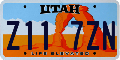 UT license plate Z117ZN