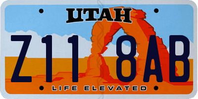 UT license plate Z118AB