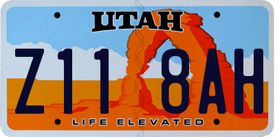 UT license plate Z118AH