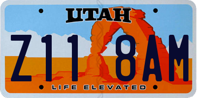 UT license plate Z118AM