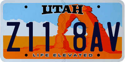UT license plate Z118AV