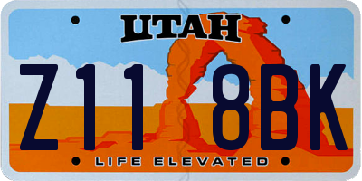 UT license plate Z118BK