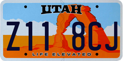 UT license plate Z118CJ