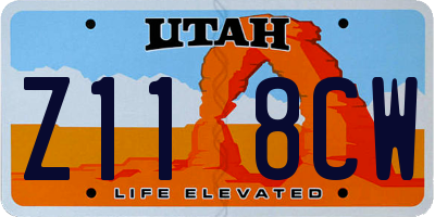 UT license plate Z118CW