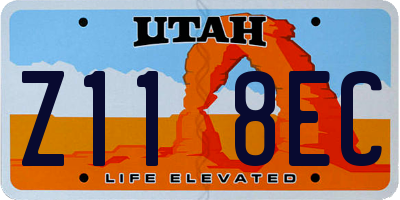 UT license plate Z118EC
