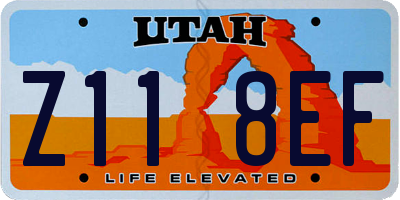 UT license plate Z118EF