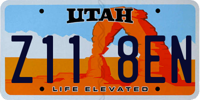UT license plate Z118EN