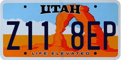 UT license plate Z118EP