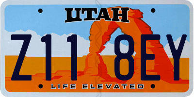 UT license plate Z118EY