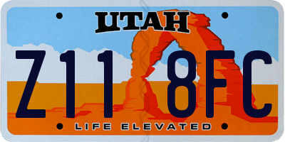 UT license plate Z118FC