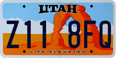 UT license plate Z118FQ