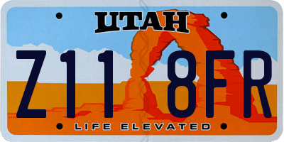 UT license plate Z118FR