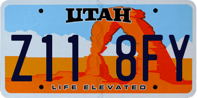 UT license plate Z118FY