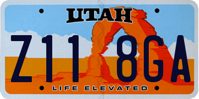 UT license plate Z118GA