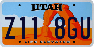 UT license plate Z118GU