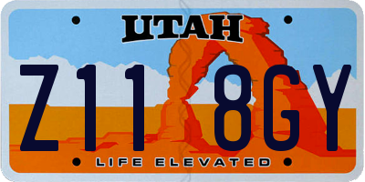 UT license plate Z118GY