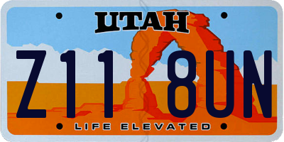UT license plate Z118UN