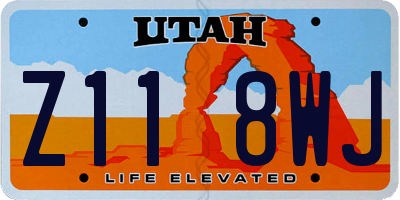 UT license plate Z118WJ