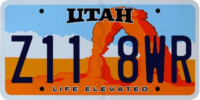 UT license plate Z118WR