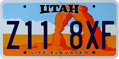 UT license plate Z118XF