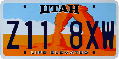 UT license plate Z118XW